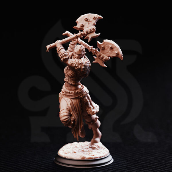 Tekrana of the Bloodfangs - Half-Orc Barbarian - Front Tekrana of the Bloodfangs - Half-Orc Barbarian